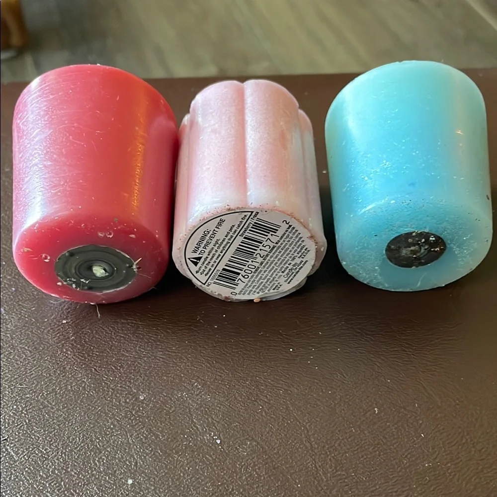 3 Colorful Votive Candles